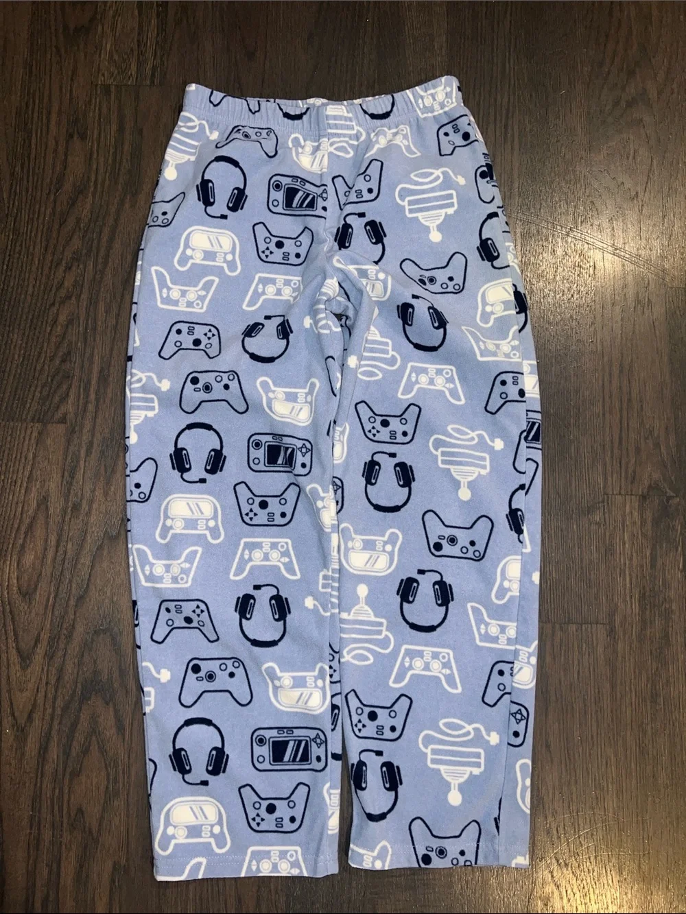 Carter's Navy Striped Top with Light Blue Gaming-Print Pajama Set Size 12